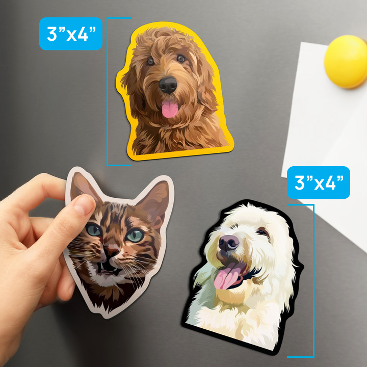Animal shaped fridge magnets with sizes